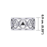 Recovery Silver Band Ring with Stone Inlay TRI2400