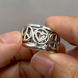 Love Peace Recovery Sterling Silver Spinner Ring TRI2401
