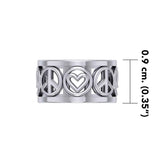 Love Peace Recovery Silver Spinner Ring TRI2401