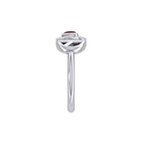 Heart and Peace Silver Ring With Heart Gemstone TRI2405 - Jewelry