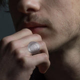 Peter Stone Sigil of Seven Archangels Inspired Silver Ring TRI2420 - Jewelry
