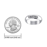 Karma Silver Band Ring TRI2421 - Jewelry