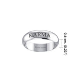 Karma Silver Band Ring TRI2421 - Jewelry