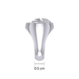 Large Men Silver Ring with Trillion-cut Gemstone TRI2446 - Jewelry