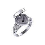 Celtic Heart Silver Poison Ring TRI2455 - Jewelry