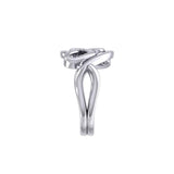 Double Heart Silver Puzzle Ring By Peter Stone Jewelry TRI2464