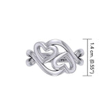 Double Heart Silver Puzzle Ring By Peter Stone Jewelry TRI2464