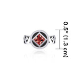 NA Recovery Silver Band Ring with Gemstone TRI2495 - Wholesale Jewelry