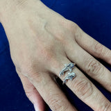 Whale Shark With Baby Sterling Silver Wrap Ring TRI2527