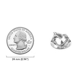 Double Whale Shark in Heart Shape Sterling Silver Ring TRI2534