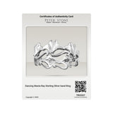 Dancing Manta Ray Sterling Silver band Ring TRI2557