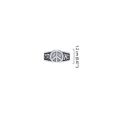 Harm None with Peace Symbols Sterling Silver Ring TRI2579