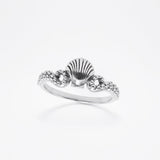 Shell with Octopus Tentacles Sterling Silver Ring TRI2582