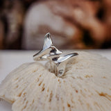 Double Whale Tail Sterling Silver Ring TRI2586