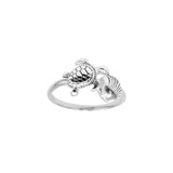 Turtle and Shell Sterling Silver Ring TRI2587