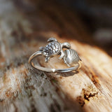 Turtle and Shell Sterling Silver Ring TRI2587