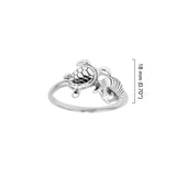 Turtle and Shell Sterling Silver Ring TRI2587