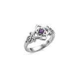 Celtic Flower with Gemstone Sterling Silver Ring TRI2597