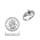 Celtic Flower with Gemstone Sterling Silver Ring TRI2597