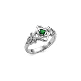 Celtic Flower with Gemstone Sterling Silver Ring TRI2597