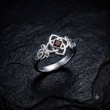 Celtic Flower with Gemstone Sterling Silver Ring TRI2597