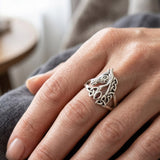 Celtic Horse with Marquise Gemtone Sterling Silver Ring TRI2598