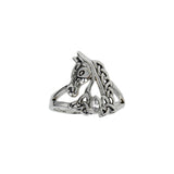 Celtic Horse with Marquise Gemtone Sterling Silver Ring TRI2598