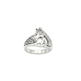 Horse with Celtic Knot Sterling Silver Ring TRI2599