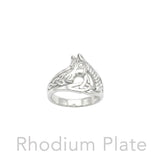 Horse with Celtic Knot Sterling Silver Ring TRI2599