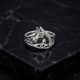 Horse with Celtic Knot Sterling Silver Ring TRI2599