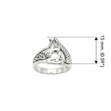 Horse with Celtic Knot Sterling Silver Ring TRI2599
