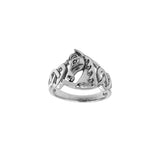 Horse with Celtic Heart Sterling Silver Ring TRI2603