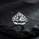 Horse with Celtic Heart Sterling Silver Ring TRI2603