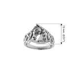 Horse with Celtic Heart Sterling Silver Ring TRI2603