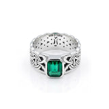 Borre Sterling Silver Ring with Emerald Cut Gemstone TRI2610 by TRI2610
