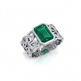 Borre Sterling Silver Ring with Emerald Cut Gemstone TRI2610