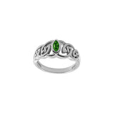 Celtic Ring With Marquise Gemstone Sterling Silver Ring TRI2615