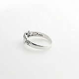 Celtic Flower with Square Gemstone Sterling Silver Ring