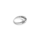Celtic Flower with Square Gemstone Sterling Silver Ring