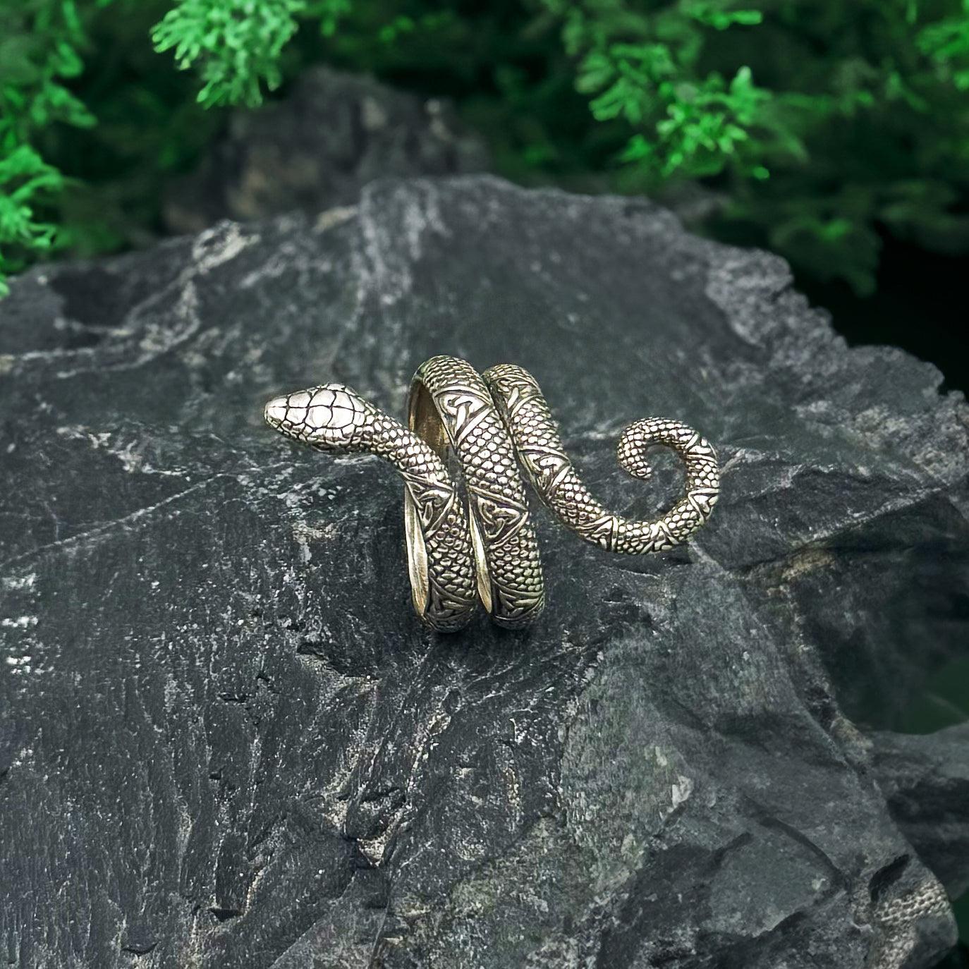 thumbnail image 2 of Handmade Sterling Silver Snake Ring – 925 Stamped, Solid, 3mm Band, Made In Bulgaria 2 of 3