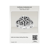 Celtic Knot Snakes Sterling Silver Ring TRI565