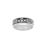 Celtic Knotwork Claddagh Ring TRI969