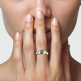 Shamrock Sterling Silver with Gold Accent Ring with Green Enamel TRV3686