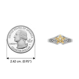 Celtic Knot Pentacle Silver with 14K Gold Accent Ring TRV3813 - Jewelry