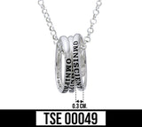 Empowering Words Omniscient Omnipotent Omnipresent Sterling Silver Ring With chain TSE049