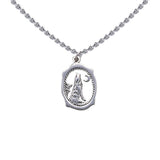 Howling Wolf with Moon Silver Pendant with Chain Set TSE684