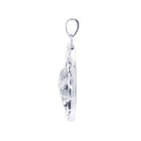 Baying Wolf Sterling Silver Pendant With Chain Set TSE744 - Jewelry