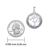 Hollow Om Meditation Silver Pendant With Chain Set TSE746