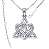 Elegance: Enchanted Magic Celtic Triquetra Heart Sterling Silver Pendant - TPD6195