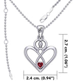 Gemstone Elegance Eternal Goddess Love Sterling Silver Immortal Love Pendant with Chain by Peter Stone TSE880 - Jewelry